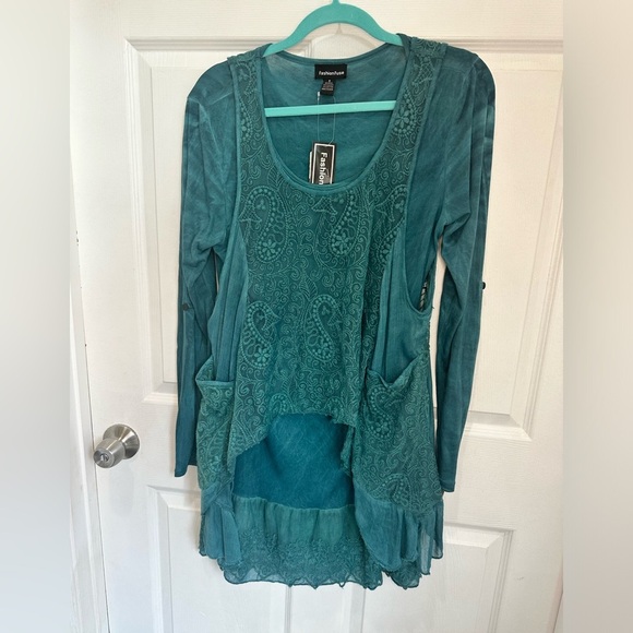 Fashion Fuse Dresses & Skirts - Fashion Fuse teal boho Midi Dress NWT
